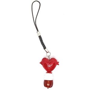 HANDMADE Red Heart & Cupcake Glass Beaded Valentine Cell Phone Charm Bag Charm